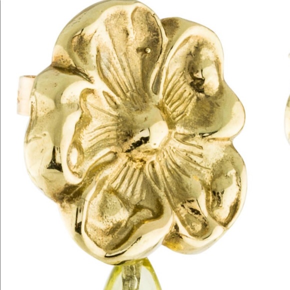 Gorgeous 18Kt gold  detachable gem drop earrings - Picture 6 of 16